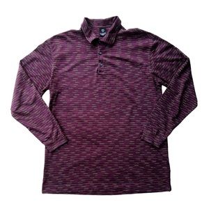 Nike Golf Maroon Striped Long Sleeve Shirt Large